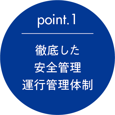 point.1 徹底した 安全管理 運行管理体制