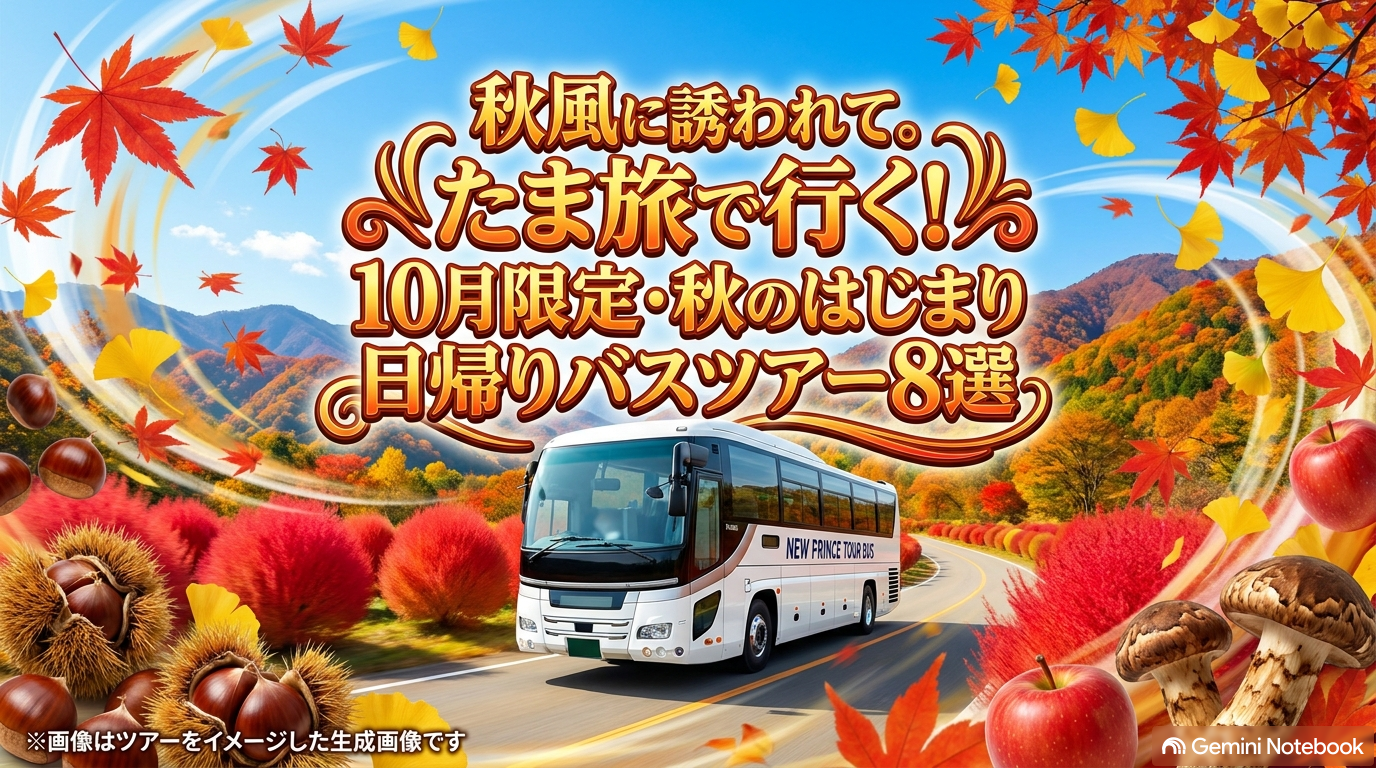 【10月限定】秋風に誘われて。たま旅で行く「秋のはじまり日帰りバスツアー8選」を動画でご紹介！