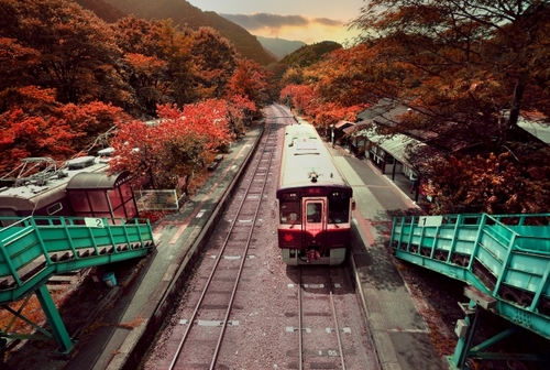 車窓に広がる美しい紅葉 わたらせ渓谷鐵道　大間々駅+++神戸駅へ